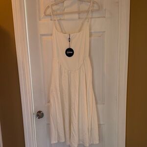 Cream Spaghetti Strap Dress